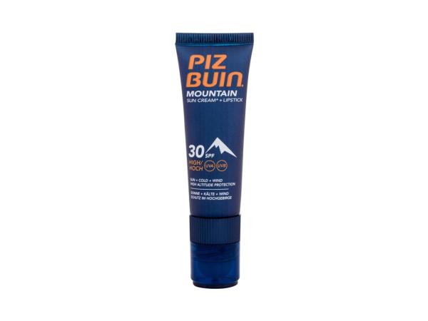 PIZ BUIN Mountain Sun Cream + Lipstick (U) 20ml, Opaľovací prípravok na tvár SPF30