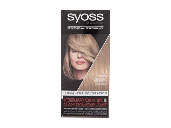 Syoss Permanent Coloration 7-1 Medium Blond (W) 50ml, Farba na vlasy