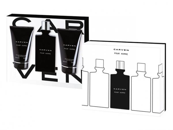 Carven Pour Homme EdT 100ml + Balzam po Holení 100ml + Sprchovací gél 100ml (M)