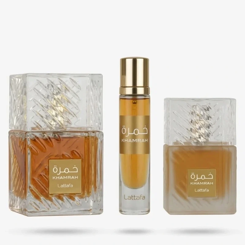 Lattafa Khamrah EdP 100 ml + EdP 12 ml + Vlasová hmla 50 ml, Darčekový sada (U) 1