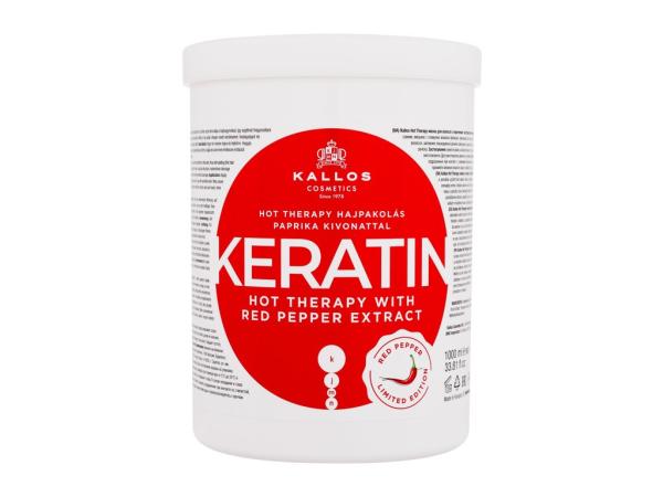 Kallos Cosmetics Keratin Hot Therapy With Red Pepper Extract (W) 1000ml, Maska na vlasy