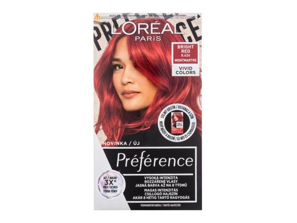 L'Oréal Paris Préférence Vivid Colors 8,624 Bright Red (W) 60ml, Farba na vlasy