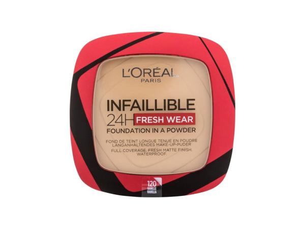 L'Oréal Paris Infaillible 24H Fresh Wear Foundation In A Powder 120 Vanilla (W) 9g, Make-up