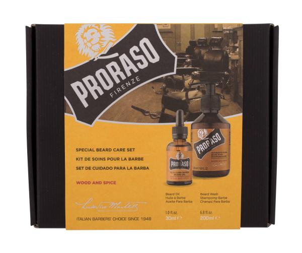 PRORASO Wood & Spice Special Beard Care Set (M) 200ml, Šampón