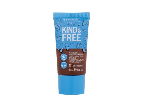 Rimmel London Kind & Free Skin Tint Foundation 601 Soft Chocolate (W) 30ml, Make-up