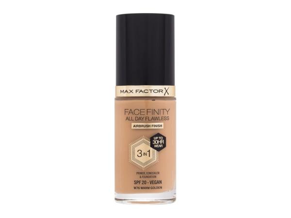 Max Factor Facefinity All Day Flawless W76 Warm Golden (W) 30ml, Make-up SPF20