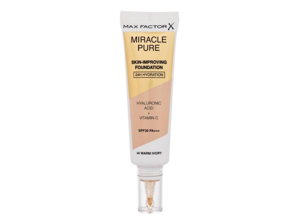 Max Factor Miracle Pure Skin-Improving Foundation 44 Warm Ivory (W) 30ml, Make-up SPF30