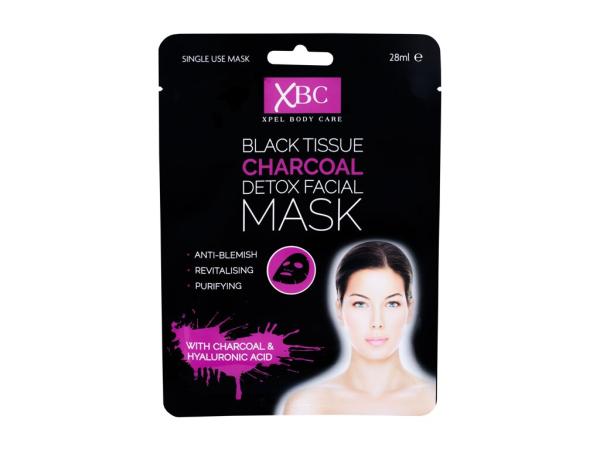 Xpel Body Care Black Tissue Charcoal Detox Facial Mask (W) 28ml, Pleťová maska