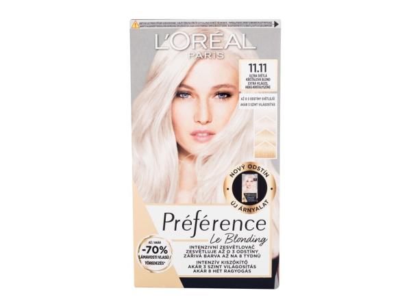 L'Oréal Paris Préférence Le Blonding 11.11 Ultra Light Cold Crystal Blonde (W) 1ks, Farba na vlasy