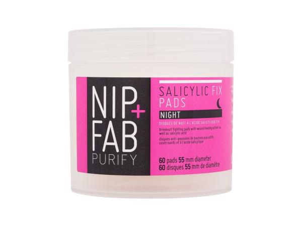 NIP+FAB Salicylic Fix Night Pads Purify (W)  60ks, Čistiace obrúsky