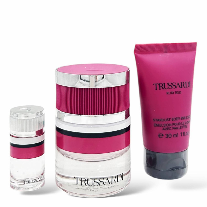 Trussardi Ruby Red EdP 30ml + EdP 7ml + Telový krém 30ml, Darčeková sada (W) 1