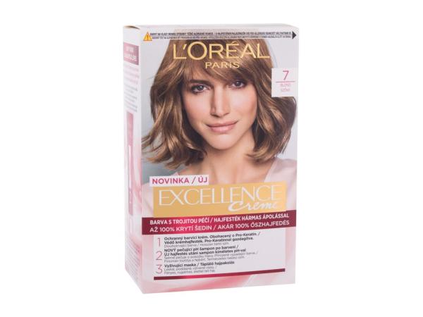 L'Oréal Paris Excellence Creme Triple Protection 7 Natural Blonde (W) 48ml, Farba na vlasy