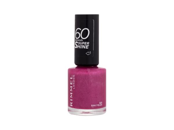 Rimmel London 60 Seconds Super Shine 321 Pink Fields (W) 8ml, Lak na nechty