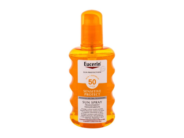 Eucerin Sun Sensitive Protect Sun Spray Transparent (U) 200ml, Opaľovací prípravok na telo SPF50