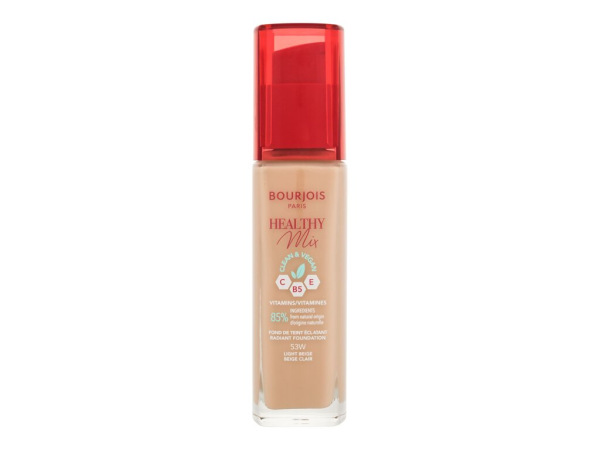 BOURJOIS Paris Healthy Mix Clean & Vegan Radiant Foundation 53W Light Beige (W) 30ml, Make-up