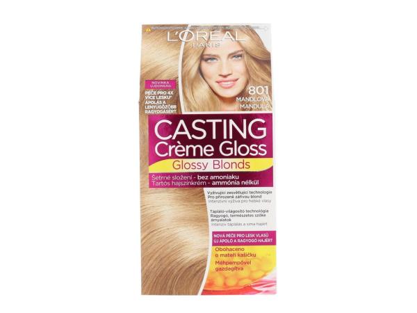 L'Oréal Paris Casting Creme Gloss Glossy Blonds 801 Silky Blonde (W) 48ml, Farba na vlasy