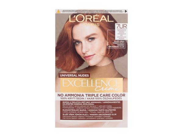 L'Oréal Paris Excellence Creme Triple Protection 7UR Universal Copper (W) 48ml, Farba na vlasy