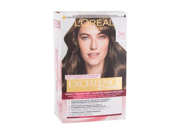 L'Oréal Paris Excellence Creme Triple Protection 500 Natural Brown (W) 48ml, Farba na vlasy