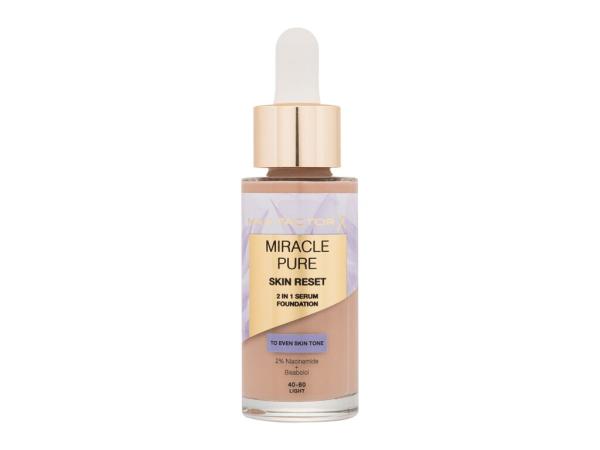 Max Factor Miracle Pure Skin Reset 2in1 Serum Foundation 40-60 Light (W) 30ml, Make-up