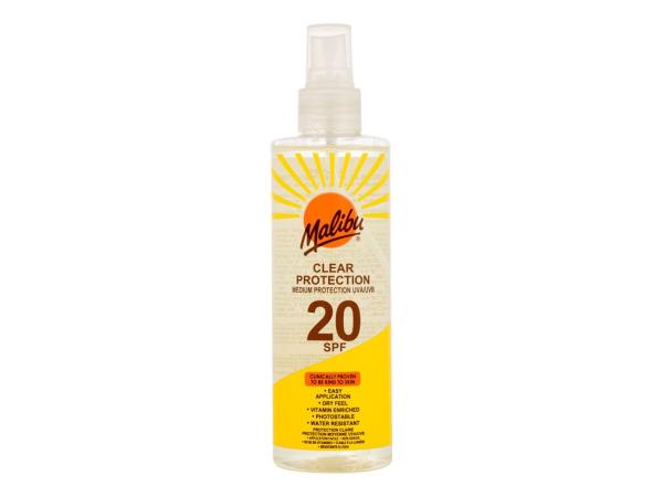 Malibu Clear Protection (U) 250ml, Opaľovací prípravok na telo SPF20