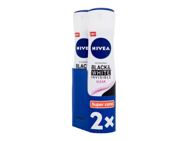 Nivea Black & White Invisible Clear (W) 2x150ml, Antiperspirant 48h