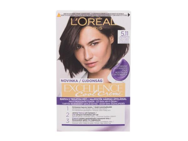 L'Oréal Paris Excellence Cool Creme 5,11 Ultra Ash Light Brown (W) 48ml, Farba na vlasy