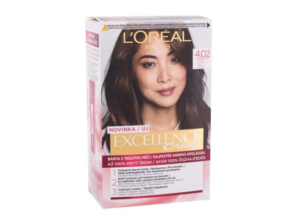 L'Oréal Paris Excellence Creme Triple Protection 4,02 Tempting Brunette Brown (W) 48ml, Farba na vlasy