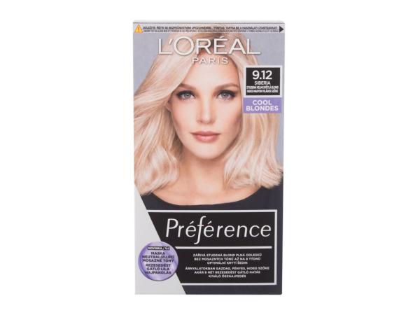 L'Oréal Paris Préférence 9,12 Siberia (W) 60ml, Farba na vlasy Cool Blondes