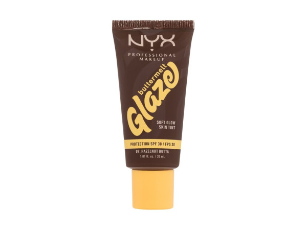 NYX Professional Makeup Buttermelt Glaze Soft Glow Skin Tint 09 Hazelnut Butta (W) 30ml, Make-up SPF30