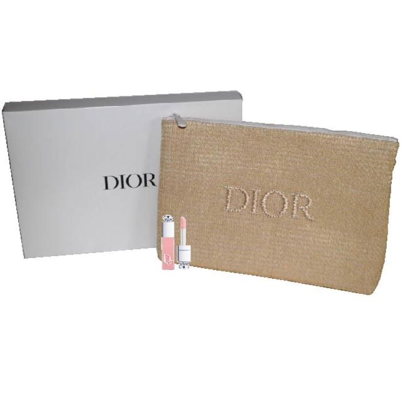Christian Dior Pouch + Addict Gloss Mini Pink 2ml, Kozmetická Taška a Lesk na Pery