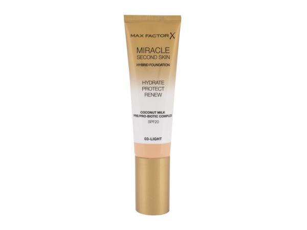 Max Factor Miracle Second Skin 03 Light (W) 30ml, Make-up SPF20