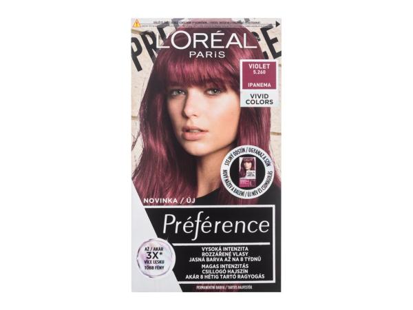 L'Oréal Paris Préférence Vivid Colors 5.260 Violet (W) 60ml, Farba na vlasy