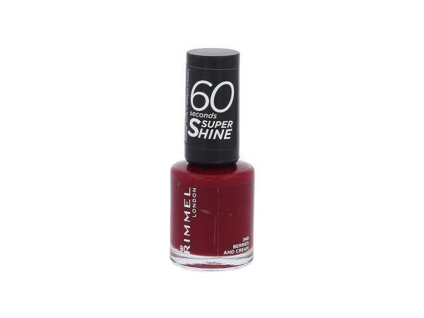 Rimmel London 60 Seconds Super Shine 340 Berries And Cream (W) 8ml, Lak na nechty