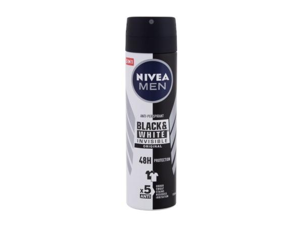 Nivea Men Invisible For Black & White Original (M) 150ml, Antiperspirant Deospray