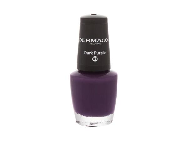 Dermacol Nail Polish Mini 01 Dark Purple (W) 5ml, Lak na nechty Autumn Limited Edition