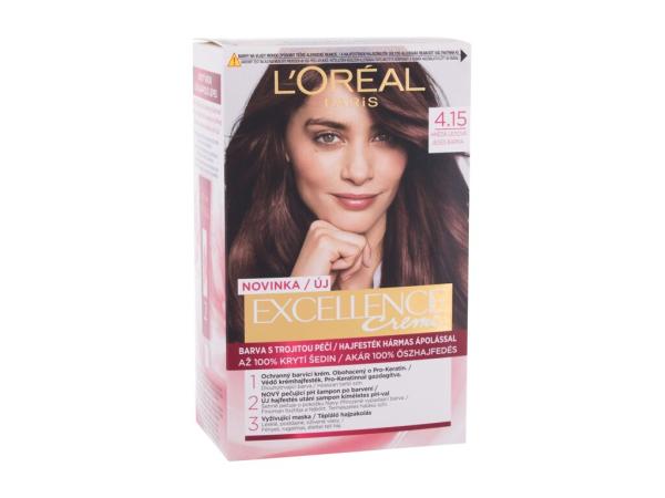 L'Oréal Paris Excellence Creme Triple Protection 4,15 Frosted Brown (W) 48ml, Farba na vlasy