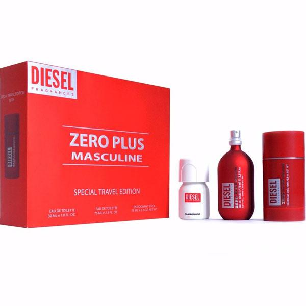 Diesel Zero Plus Masculine Edt 75ml + Plus plus Edt 30ml + deodorant 75ml (M)